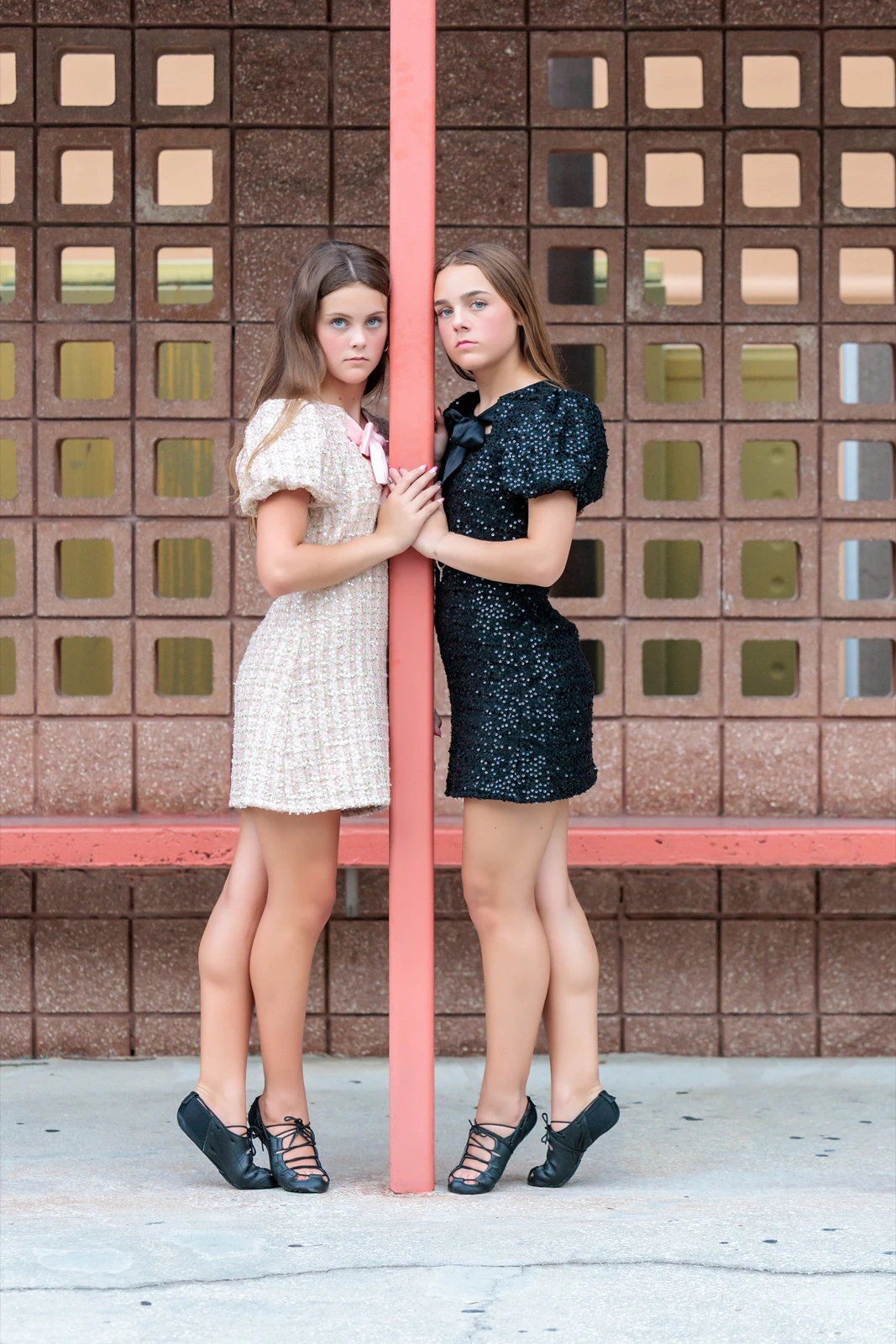 Irish dance sisters portrait outdoors